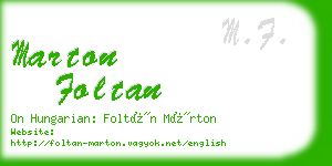 marton foltan business card